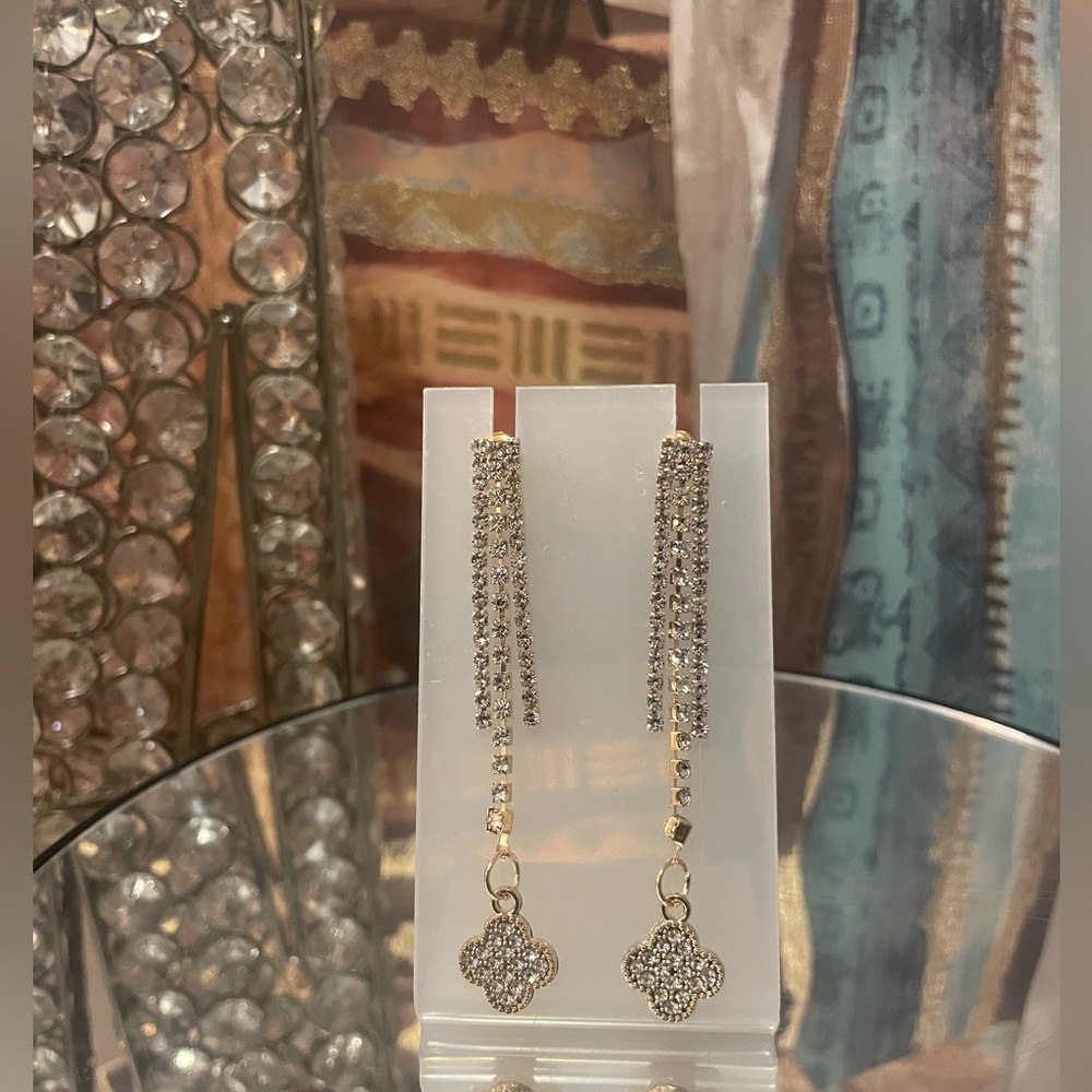 Nicole Purest Essence Gold trim Dangle Drop Earrings - Picture 1 of 1